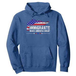 Immigrants Make America Great Hoodie American Flag Pro Immigration TS10 Royal Blue Print Your Wear
