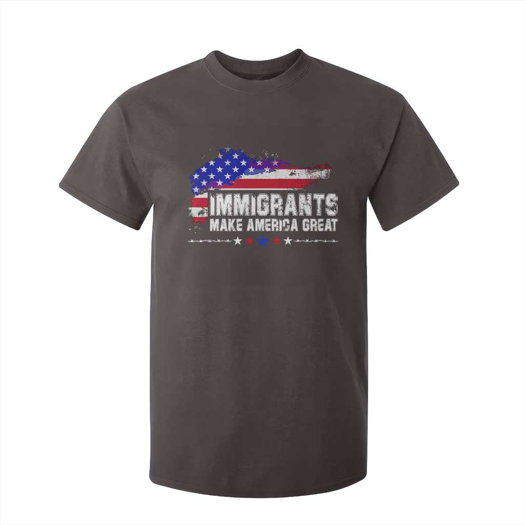 Immigrants Make America Great T Shirt For Kid American Flag Pro Immigration TS10 Dark Chocolate Print Your Wear