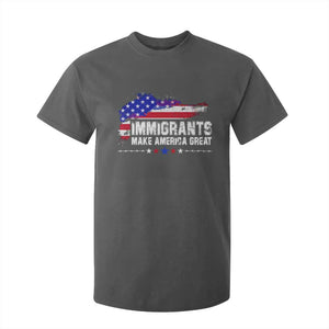 Immigrants Make America Great T Shirt For Kid American Flag Pro Immigration TS10 Dark Heather Print Your Wear