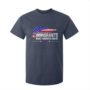 Immigrants Make America Great T Shirt For Kid American Flag Pro Immigration TS10 Navy Print Your Wear
