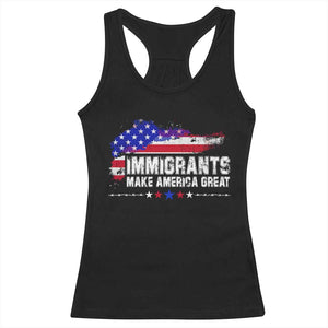 Immigrants Make America Great Racerback Tank Top American Flag Pro Immigration TS10 Black Print Your Wear