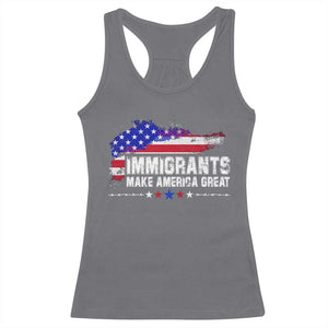 Immigrants Make America Great Racerback Tank Top American Flag Pro Immigration TS10 Charcoal Print Your Wear
