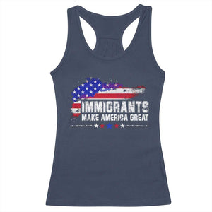 Immigrants Make America Great Racerback Tank Top American Flag Pro Immigration TS10 Navy Print Your Wear
