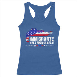 Immigrants Make America Great Racerback Tank Top American Flag Pro Immigration TS10 Royal Blue Print Your Wear