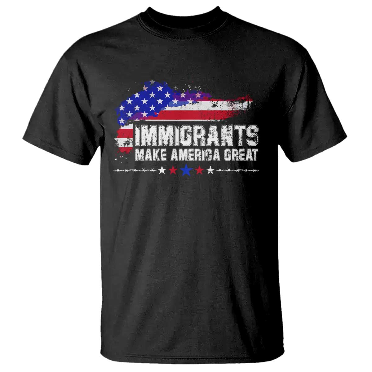 Immigrants Make America Great T Shirt American Flag Pro Immigration TS10 Black Print Your Wear