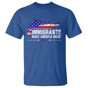Immigrants Make America Great T Shirt American Flag Pro Immigration TS10 Royal Blue Print Your Wear
