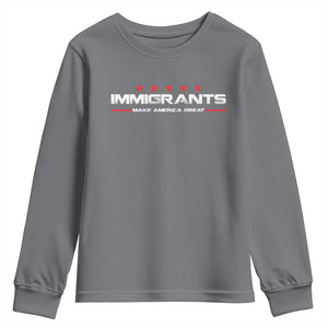 Immigrants Make America Great Youth Sweatshirt Pro Immigrant Resist Racist TS10 Charcoal Print Your Wear