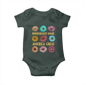 Immigrants Make America Great Baby Onesie Political Progressive Pro Immigration Wildflower Gift TS10 Print Your Wear