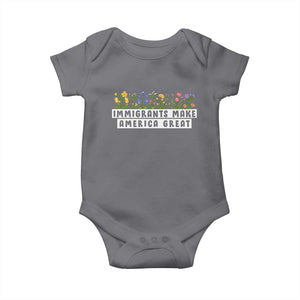 Immigrants Make America Great Baby Onesie Pro Immigration TS10 Charcoal Print Your Wear