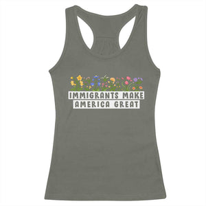 Immigrants Make America Great Racerback Tank Top Pro Immigration TS10 Military Green Print Your Wear