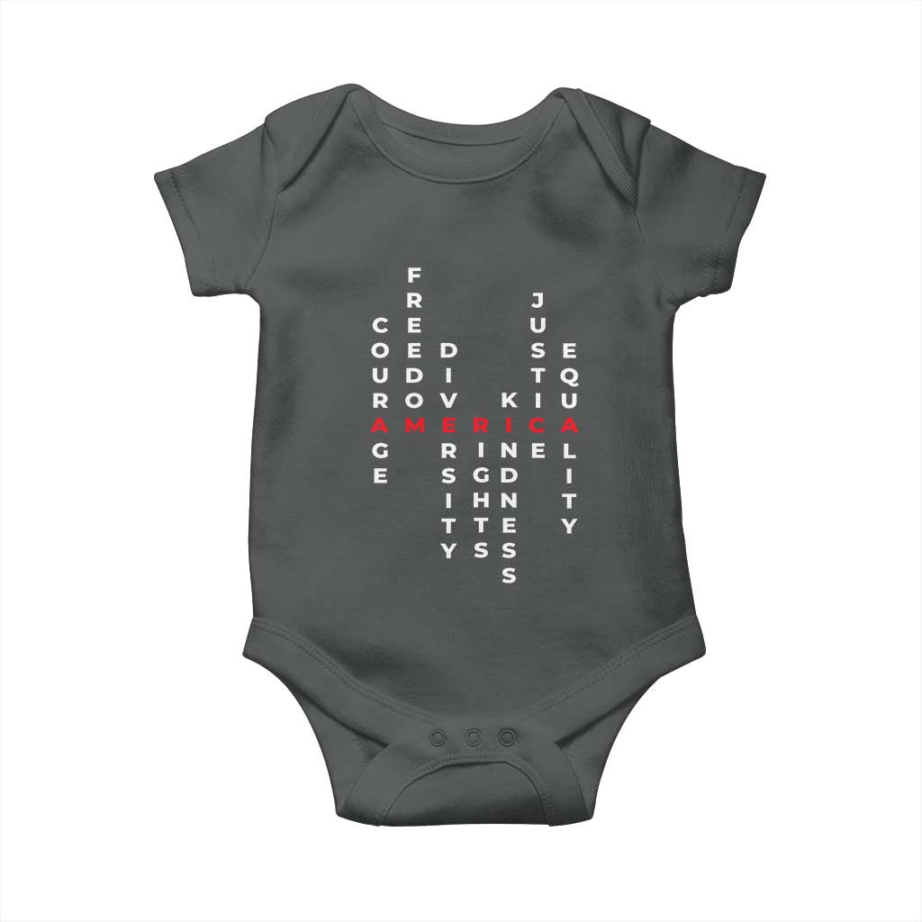 Equal Rights Baby Onesie Courage Freedom Diversity Rights Kindness Justice Equality TS10 Dark Heather Print Your Wear