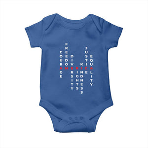 Equal Rights Baby Onesie Courage Freedom Diversity Rights Kindness Justice Equality TS10 Royal Blue Print Your Wear