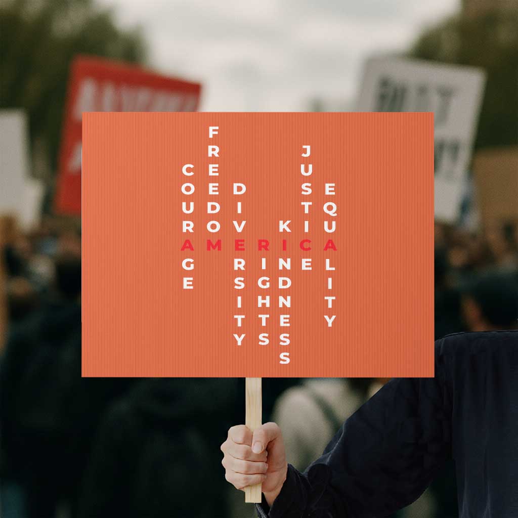 Equal Rights Protest Sign Courage Freedom Diversity Rights Kindness Justice Equality TS10 Horizontal 18