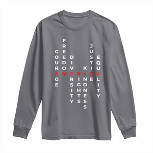 Equal Rights Long Sleeve Shirt Courage Freedom Diversity Rights Kindness Justice Equality TS10 Charcoal Print Your Wear