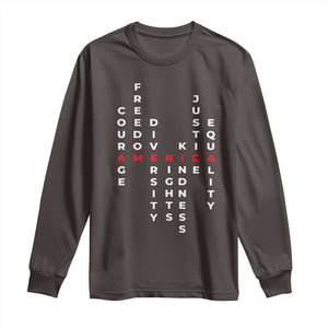 Equal Rights Long Sleeve Shirt Courage Freedom Diversity Rights Kindness Justice Equality TS10 Dark Chocolate Print Your Wear