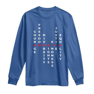 Equal Rights Long Sleeve Shirt Courage Freedom Diversity Rights Kindness Justice Equality TS10 Royal Blue Print Your Wear