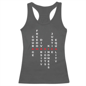 Equal Rights Racerback Tank Top Courage Freedom Diversity Rights Kindness Justice Equality TS10 Dark Heather Print Your Wear