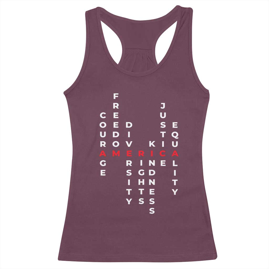 Equal Rights Racerback Tank Top Courage Freedom Diversity Rights Kindness Justice Equality TS10 Maroon Print Your Wear