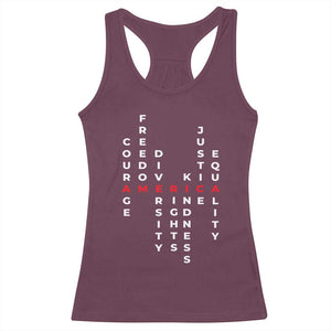 Equal Rights Racerback Tank Top Courage Freedom Diversity Rights Kindness Justice Equality TS10 Maroon Print Your Wear
