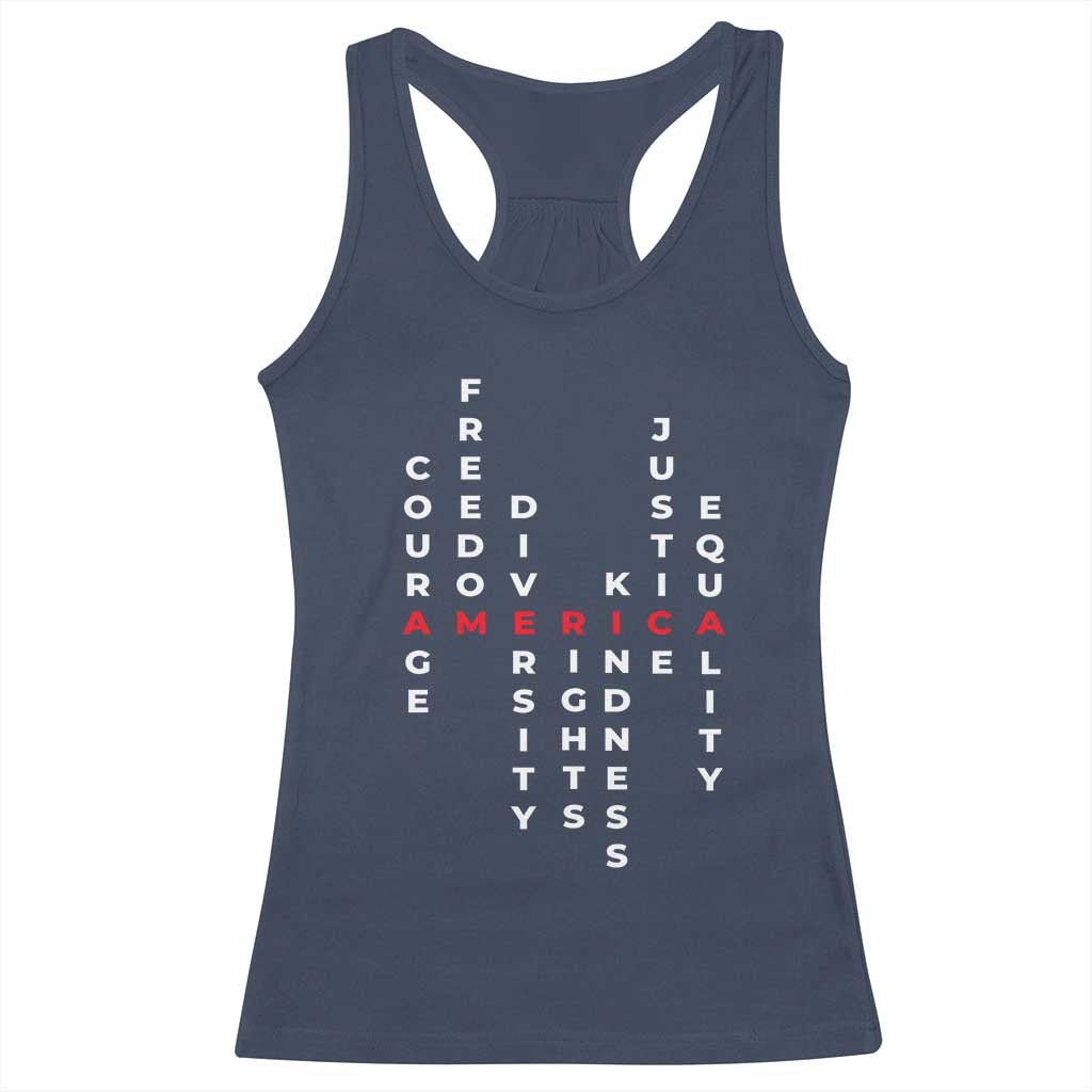 Equal Rights Racerback Tank Top Courage Freedom Diversity Rights Kindness Justice Equality TS10 Navy Print Your Wear