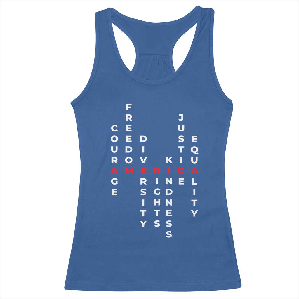 Equal Rights Racerback Tank Top Courage Freedom Diversity Rights Kindness Justice Equality TS10 Royal Blue Print Your Wear