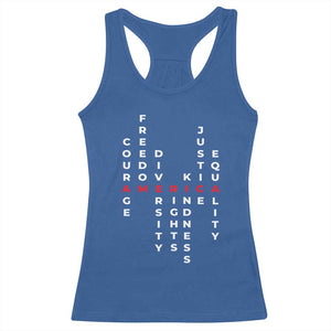 Equal Rights Racerback Tank Top Courage Freedom Diversity Rights Kindness Justice Equality TS10 Royal Blue Print Your Wear