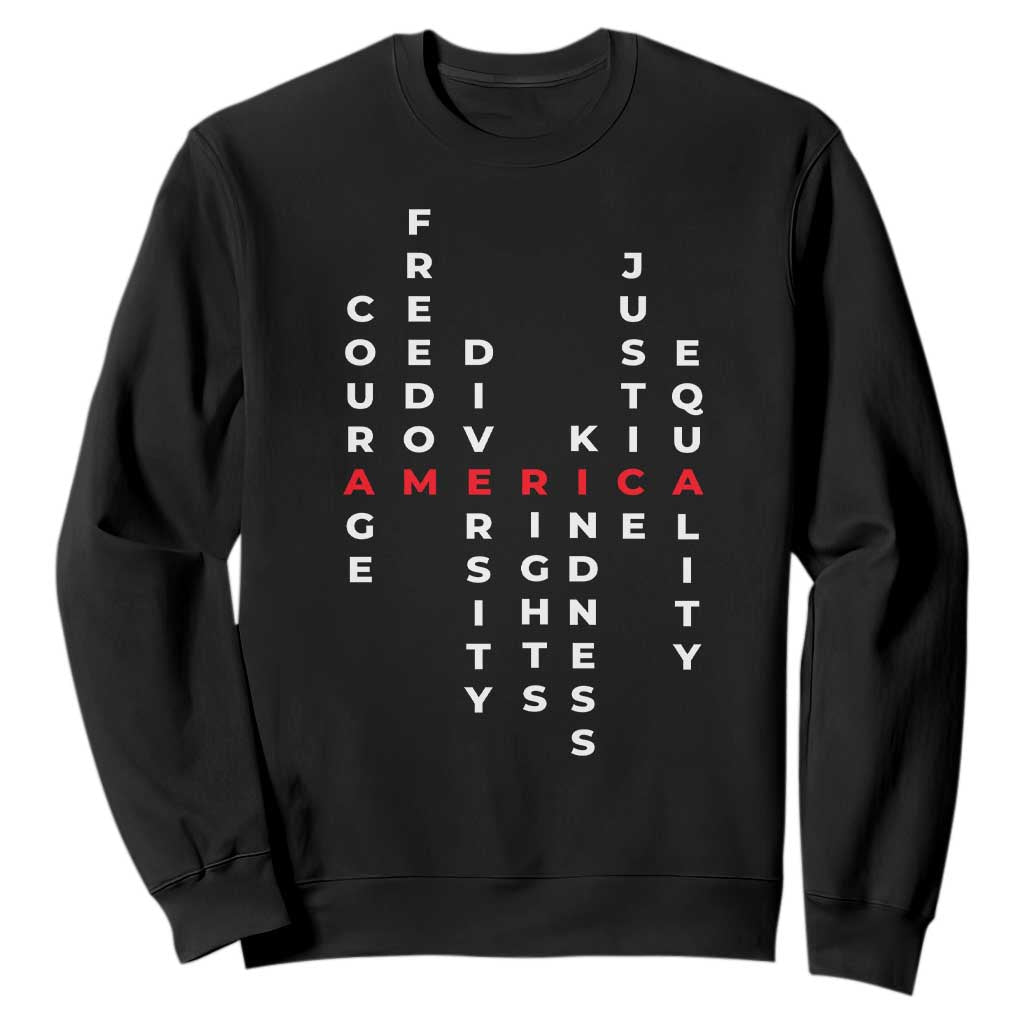 Equal Rights Sweatshirt Courage Freedom Diversity Rights Kindness Justice Equality TS10 Black Print Your Wear