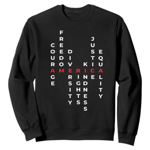 Equal Rights Sweatshirt Courage Freedom Diversity Rights Kindness Justice Equality TS10 Black Print Your Wear