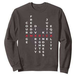 Equal Rights Sweatshirt Courage Freedom Diversity Rights Kindness Justice Equality TS10 Dark Chocolate Print Your Wear