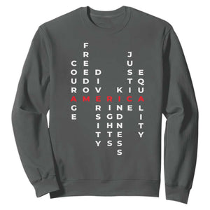 Equal Rights Sweatshirt Courage Freedom Diversity Rights Kindness Justice Equality TS10 Dark Heather Print Your Wear