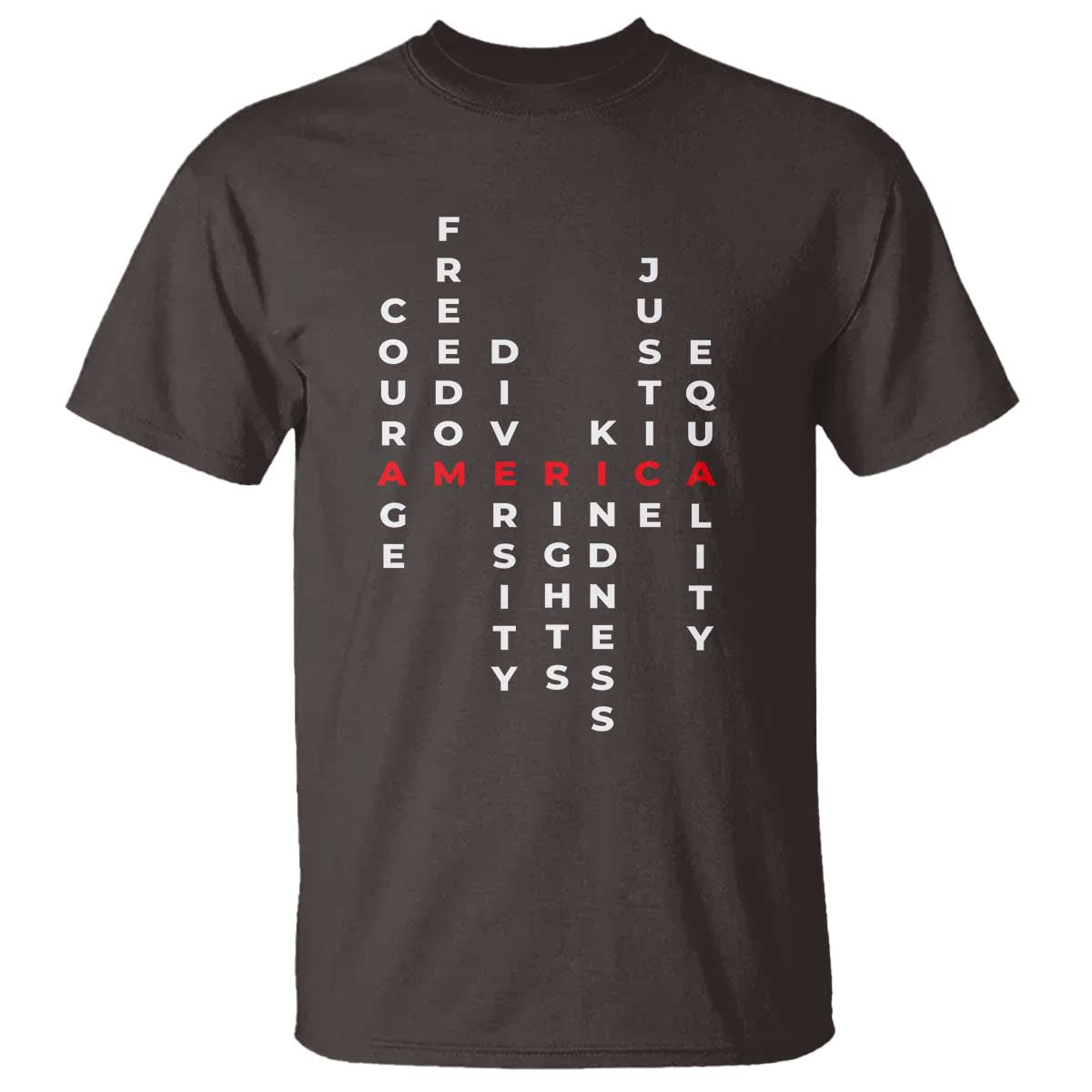 Equal Rights T Shirt Courage Freedom Diversity Rights Kindness Justice Equality TS10 Dark Chocolate Print Your Wear