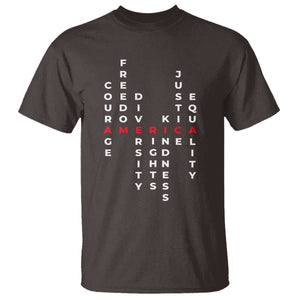 Equal Rights T Shirt Courage Freedom Diversity Rights Kindness Justice Equality TS10 Dark Chocolate Print Your Wear