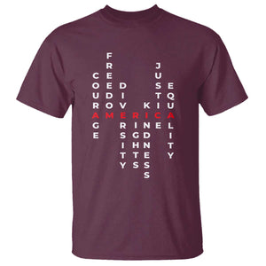 Equal Rights T Shirt Courage Freedom Diversity Rights Kindness Justice Equality TS10 Maroon Print Your Wear