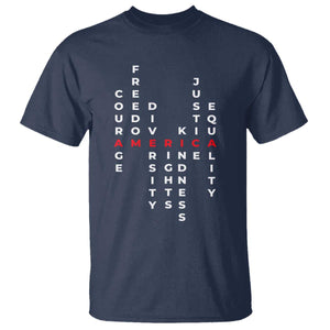 Equal Rights T Shirt Courage Freedom Diversity Rights Kindness Justice Equality TS10 Navy Print Your Wear
