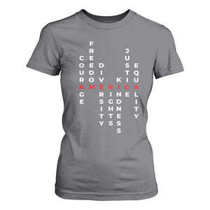 Equal Rights T Shirt For Women Courage Freedom Diversity Rights Kindness Justice Equality TS10 Charcoal Print Your Wear