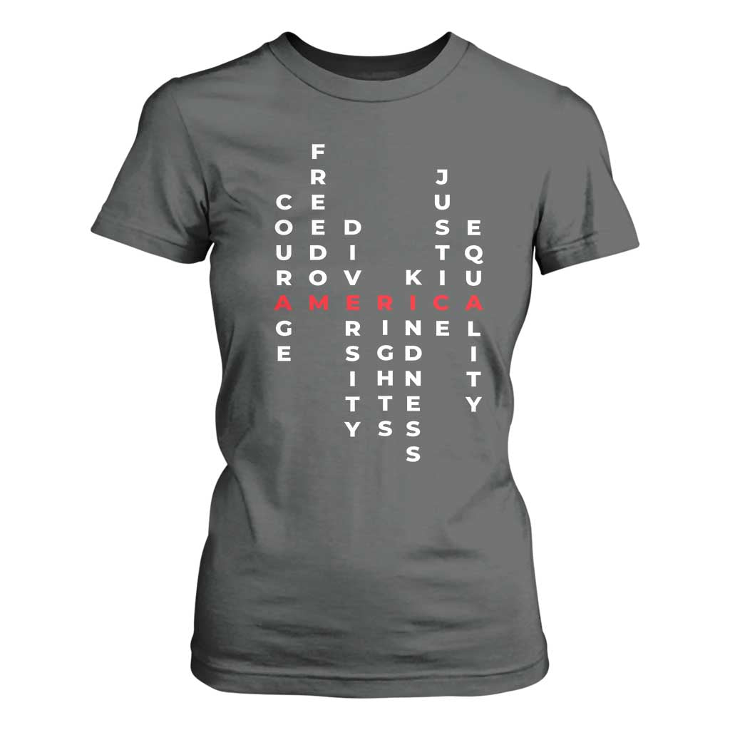 Equal Rights T Shirt For Women Courage Freedom Diversity Rights Kindness Justice Equality TS10 Dark Heather Print Your Wear