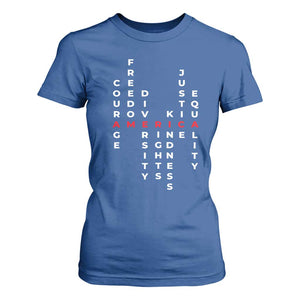 Equal Rights T Shirt For Women Courage Freedom Diversity Rights Kindness Justice Equality TS10 Royal Blue Print Your Wear