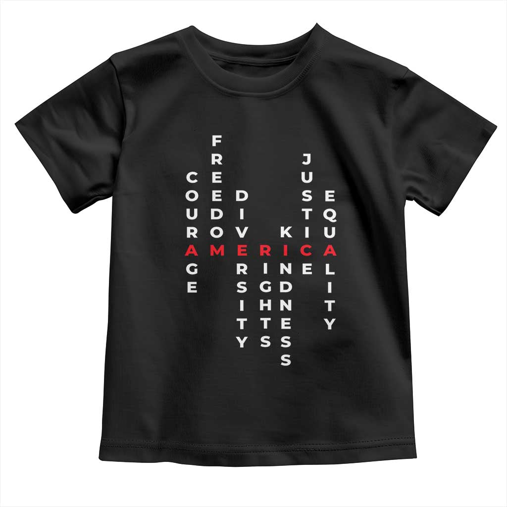 Equal Rights Toddler T Shirt Courage Freedom Diversity Rights Kindness Justice Equality TS10 Black Print Your Wear