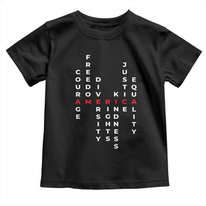 Equal Rights Toddler T Shirt Courage Freedom Diversity Rights Kindness Justice Equality TS10 Black Print Your Wear