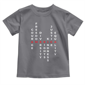 Equal Rights Toddler T Shirt Courage Freedom Diversity Rights Kindness Justice Equality TS10 Charcoal Print Your Wear
