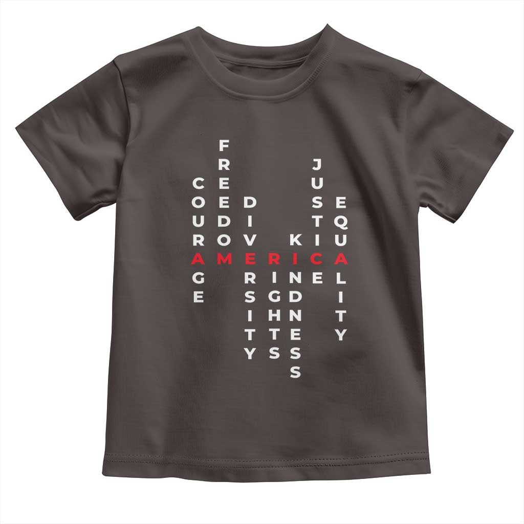 Equal Rights Toddler T Shirt Courage Freedom Diversity Rights Kindness Justice Equality TS10 Dark Chocolate Print Your Wear
