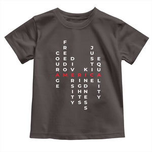 Equal Rights Toddler T Shirt Courage Freedom Diversity Rights Kindness Justice Equality TS10 Dark Chocolate Print Your Wear
