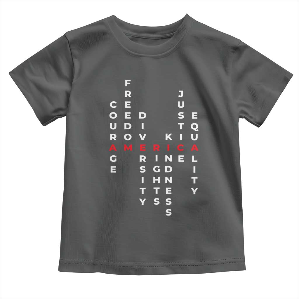 Equal Rights Toddler T Shirt Courage Freedom Diversity Rights Kindness Justice Equality TS10 Dark Heather Print Your Wear