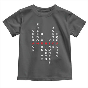 Equal Rights Toddler T Shirt Courage Freedom Diversity Rights Kindness Justice Equality TS10 Dark Heather Print Your Wear