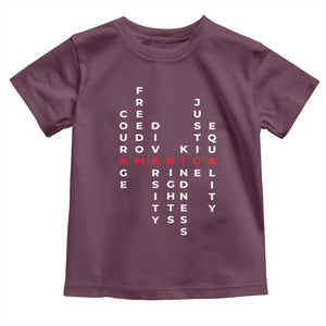 Equal Rights Toddler T Shirt Courage Freedom Diversity Rights Kindness Justice Equality TS10 Maroon Print Your Wear