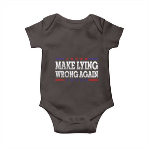 Make Lying Wrong Again Baby Onesie Resist Racism TS10 Dark Chocolate Print Your Wear