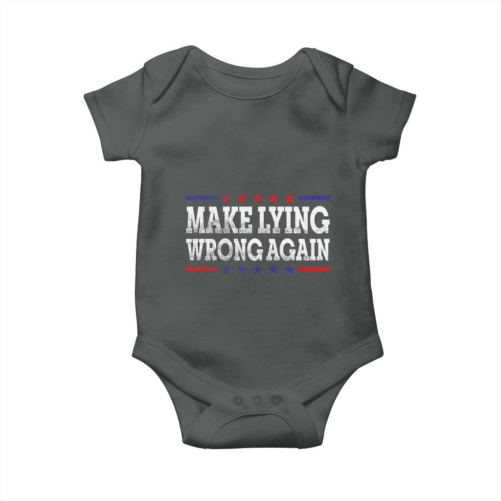 Make Lying Wrong Again Baby Onesie Resist Racism TS10 Dark Heather Print Your Wear