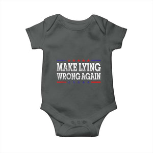 Make Lying Wrong Again Baby Onesie Resist Racism TS10 Dark Heather Print Your Wear