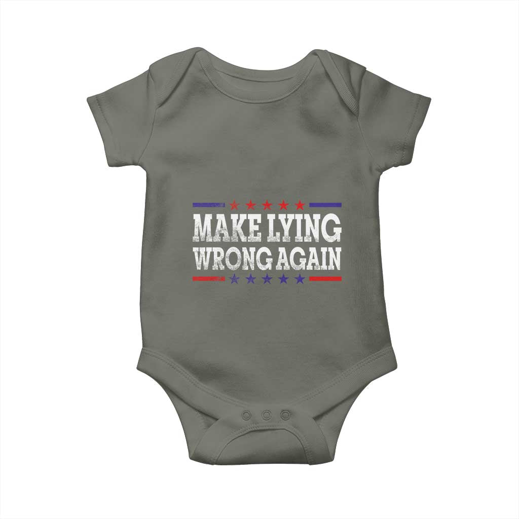 Make Lying Wrong Again Baby Onesie Resist Racism TS10 Military Green Print Your Wear