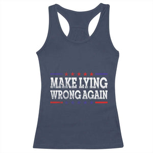 Make Lying Wrong Again Racerback Tank Top Resist Racism TS10 Navy Print Your Wear
